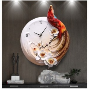 Lịch Gỗ Phù Điêu Đồng Hồ Cao Cấp Khung Đôi Vàng 2024 (52 x 82 cm) -