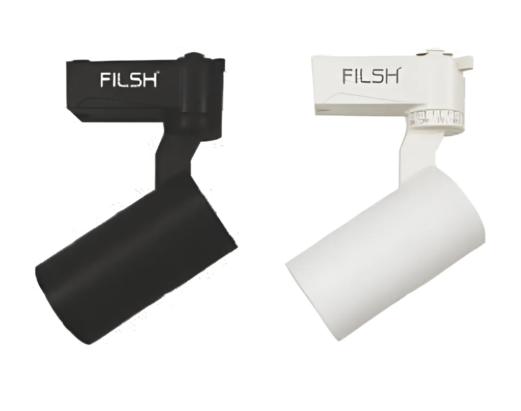 Đèn rọi ray Filsh. Công suất: 15W/25W. Có 2 màu: Vỏ đen/Vỏ trắng. BH 2 năm