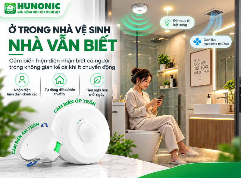 Cảm Biến Hiện Diện Wifi Âm Trần Hunonic HPR