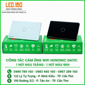 Công Tắc Cảm Ứng Wifi Hunonic Datic 1 nút – Màu sắc: Trắng/Đen
