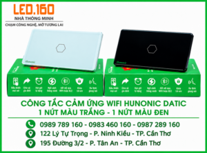 Công Tắc Cảm Ứng Wifi Hunonic Datic 1 nút – Màu sắc: Trắng/Đen