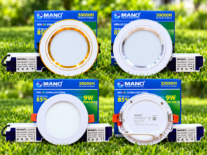 Đèn âm trần Downlight (Đế mỏng) – Thương hiệu: Mano. Chip LED Osram – Đức. Ánh sáng: 3M. Bảo hành 3 năm