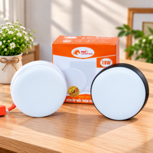 Đèn led ốp trần tràn viền Slim tròn HC Lighting, chip Sanan, AS Trắng/Vàng. BH 2 năm.