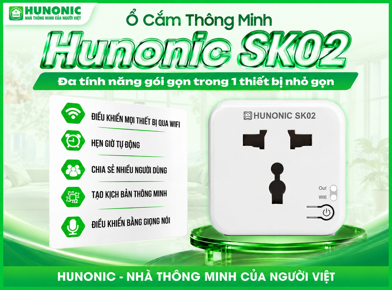 Ổ Cắm Thông Minh WiFi Hunonic SK02